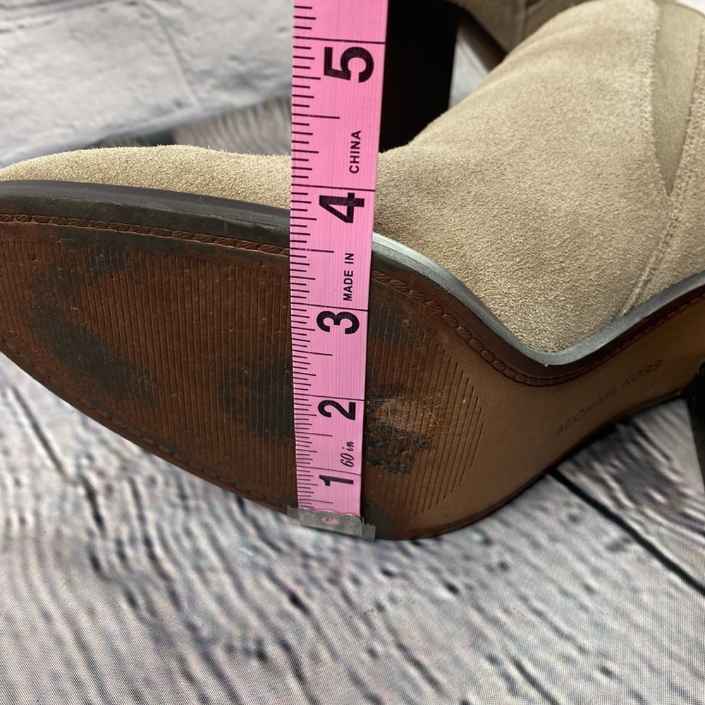 MICHEAL KORS Tan Suede High Heel Slip On Ankle Boots - Picture 10 of 17